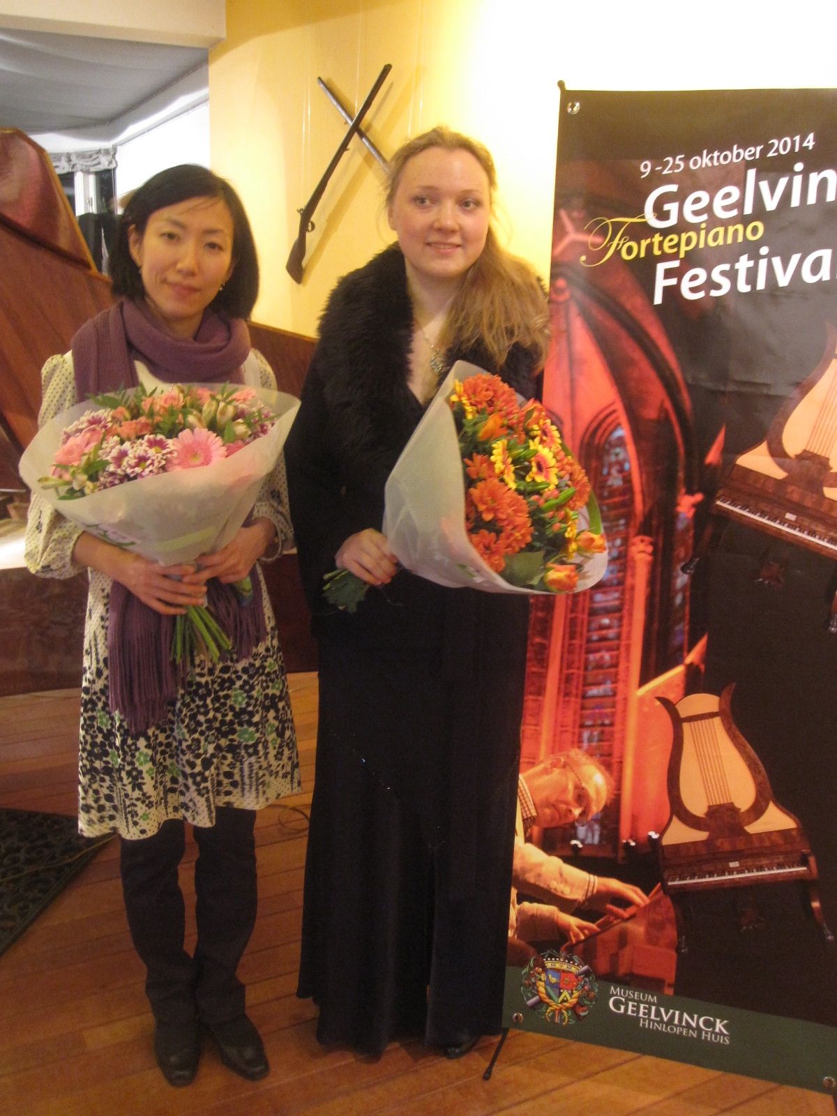 Winnaressen Geelvinck Fortepiano Concours voor jong talent: Sayuri Nagoya (l) en Olga Pashchenko (r)