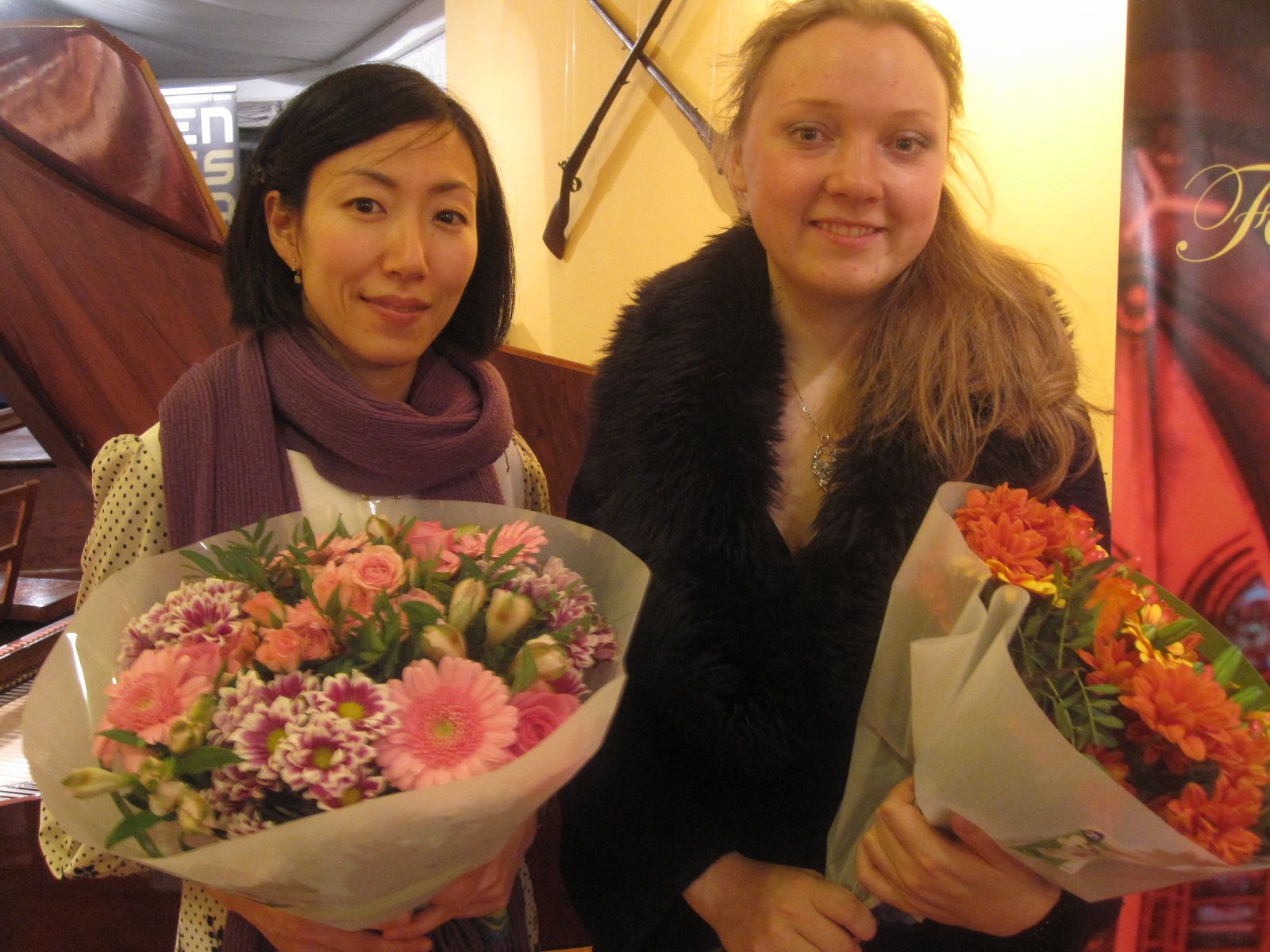 Sayuri Nagoya en Olga Paschenko, winnaressen van het Geelvinck Fortepiano Festival 2014