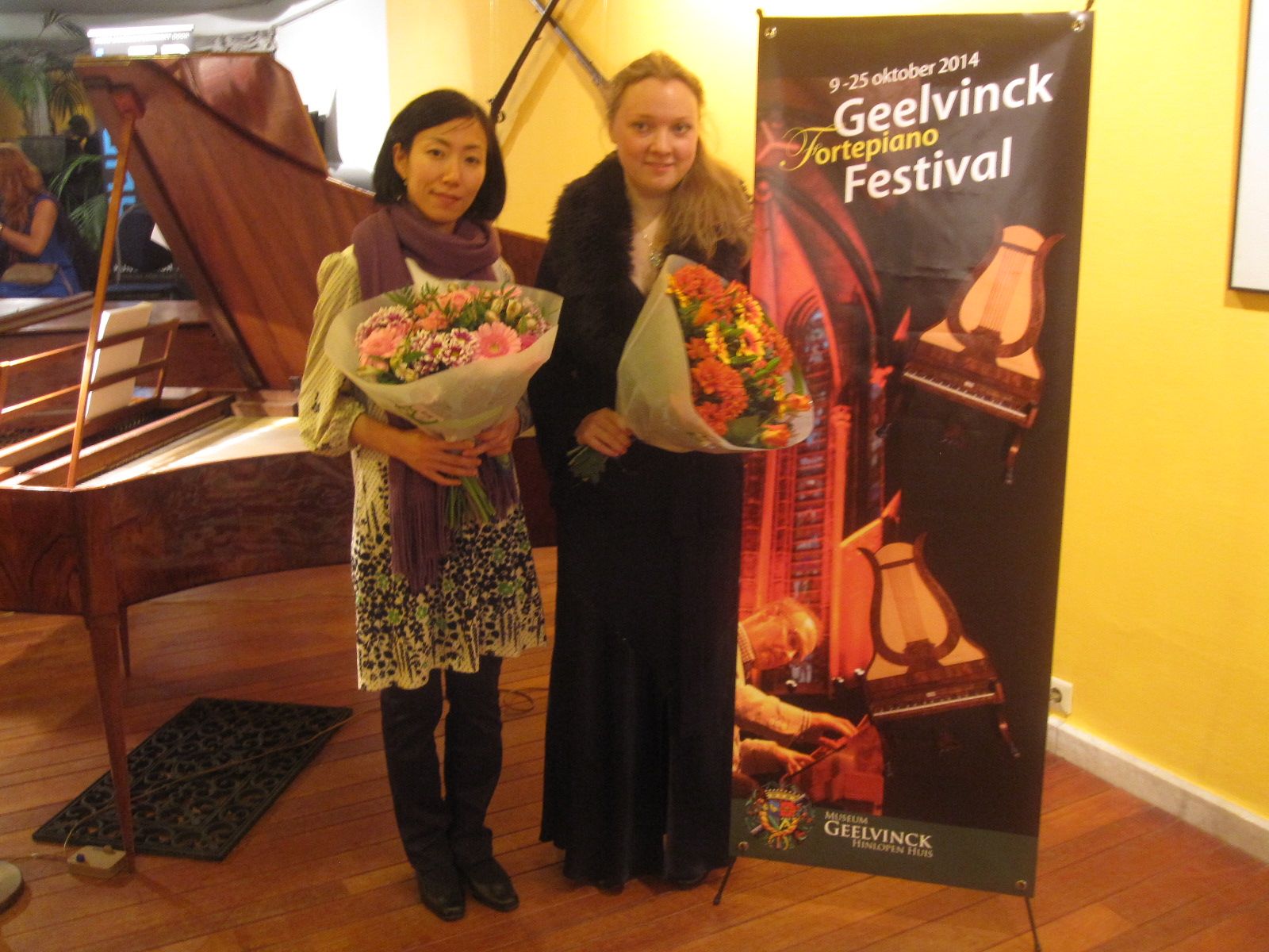 Sayuri Nagoya en Olga Paschenko, winnaressen van het Geelvinck Fortepiano Festival 2014