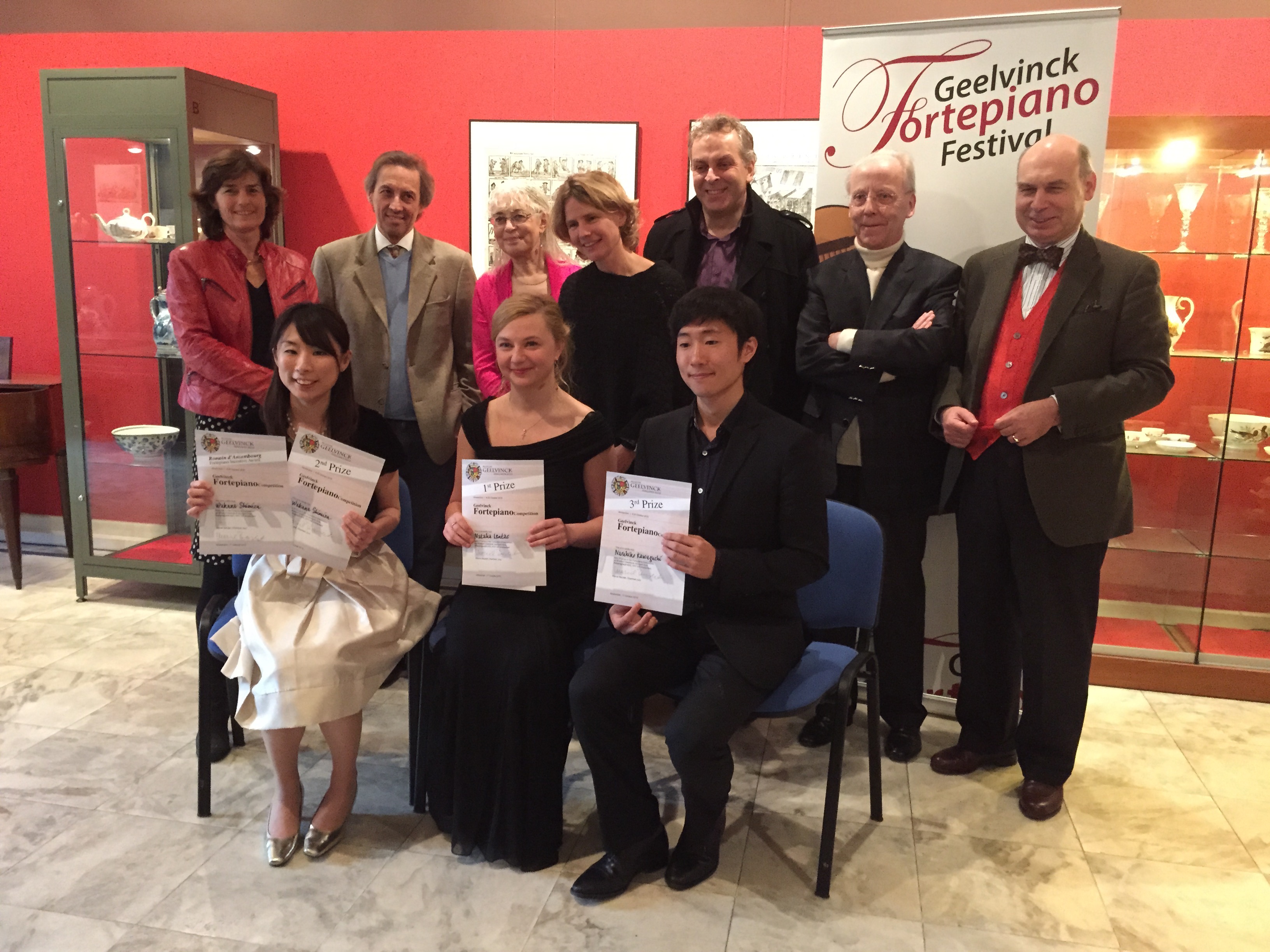 Prijswinnaars van het Geelvinck Fortepiano Festival 2015, Naruhiko Kawaguchi zit rechts op de eerste rij