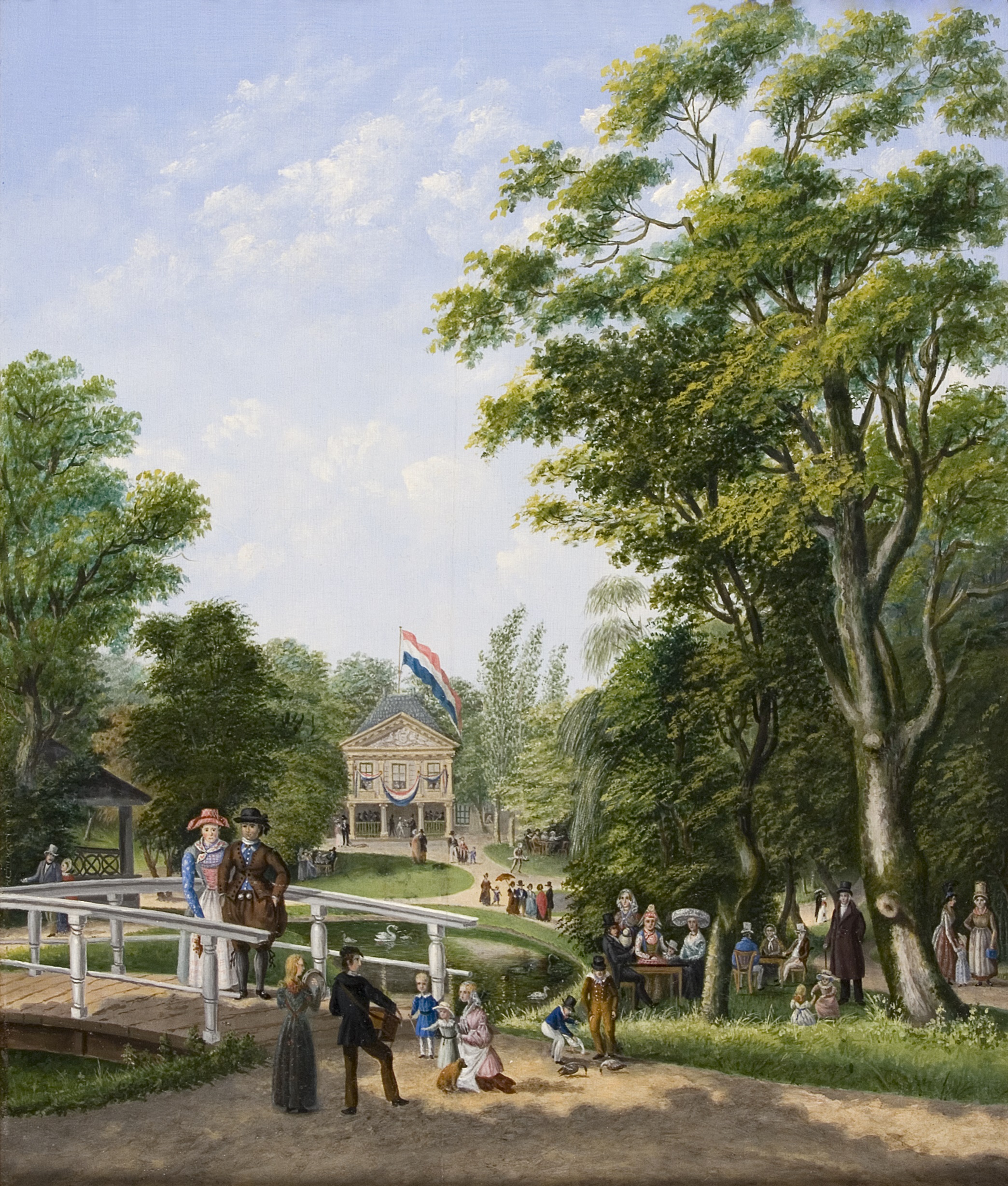 Gezicht op de Prinsentuin 1830, J.S. Bonga, coll. Fries Museum