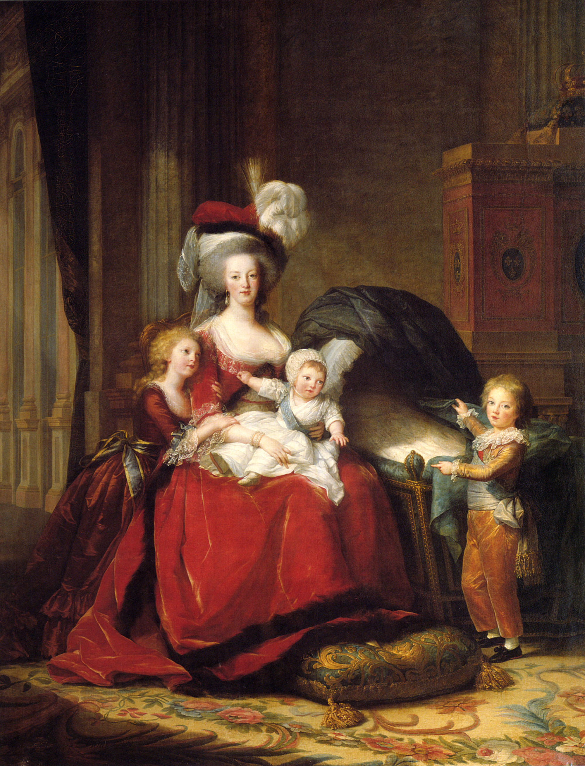 Koningin Marie Antoinette met haar kinderen, door Elizabeth Vigée le Brun