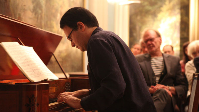 Michael Tsalka on square piano, Museum Geelvinck, 2012