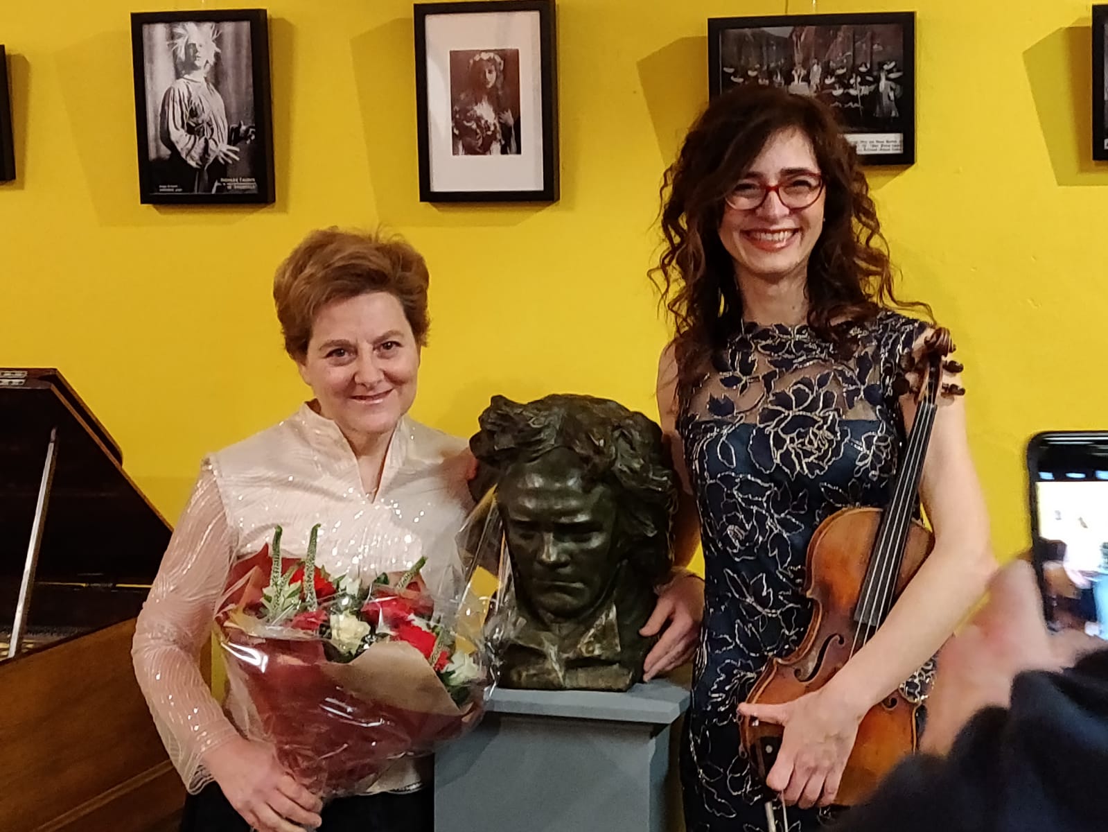 Paola Volpe en Liliana Bernardi after concert, Geelvinck Muziek Museum Zutphen, 1 maart 2019