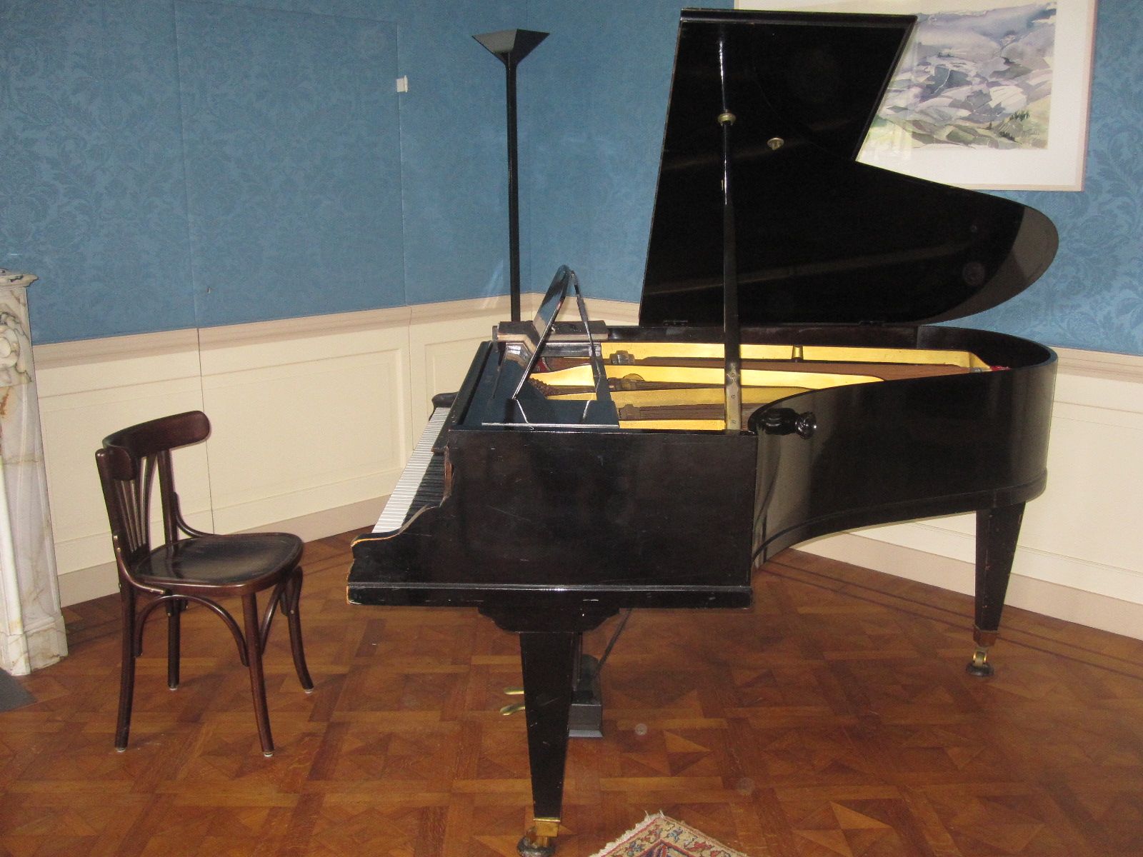 Huis Schouwenburg: muziekzaal met Müller vleugel ca 1890