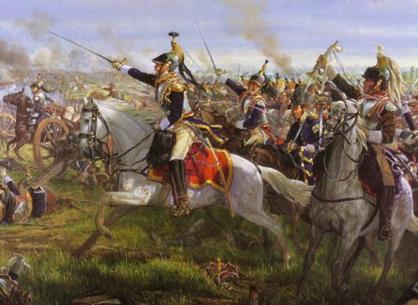 Slag bij Waterloo, kurassiers in de aanval