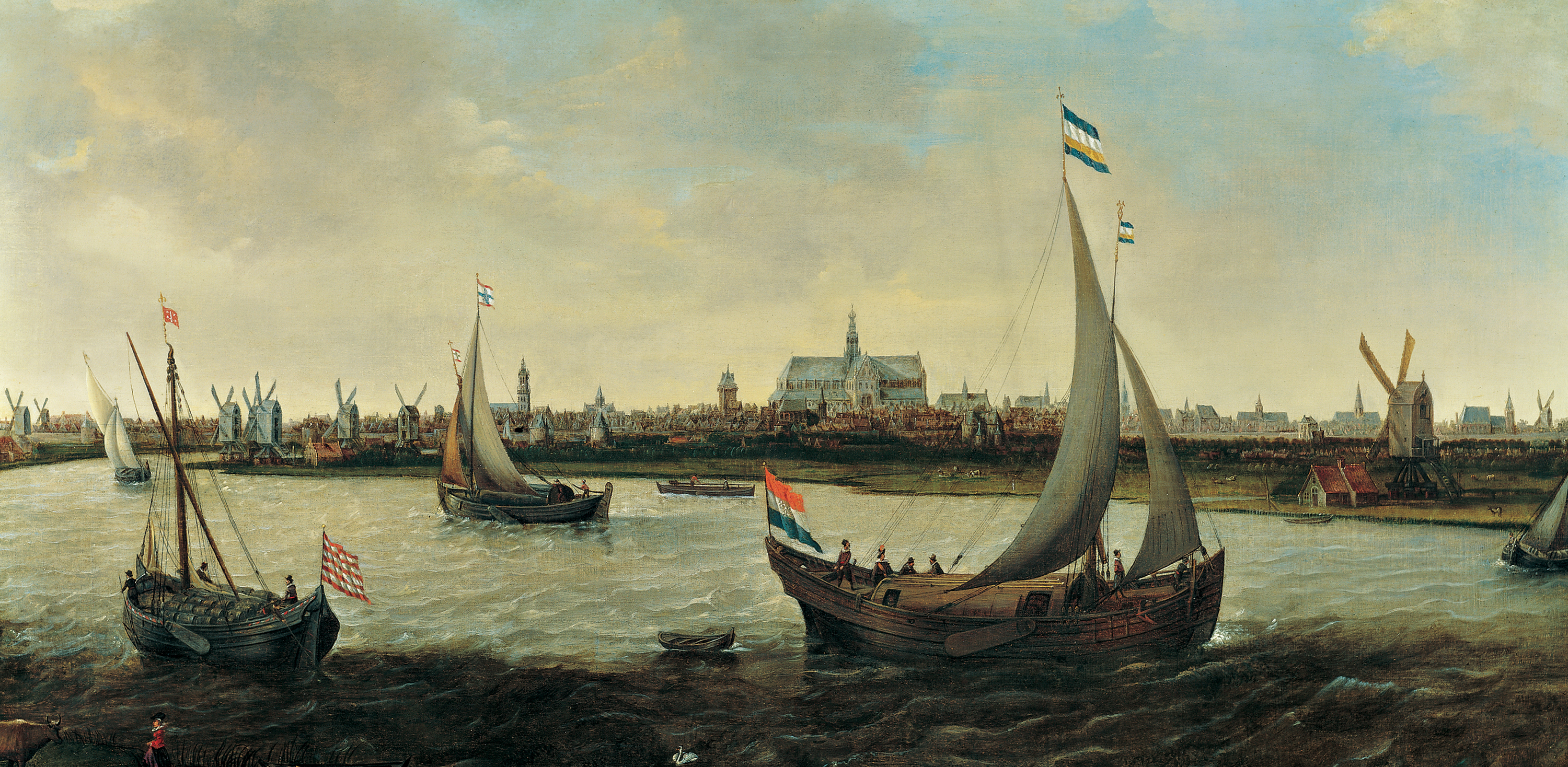 Gezicht op Haarlem, Hendrick Vroom, ca. 1625, detail, Coll. Frans Hals Museum