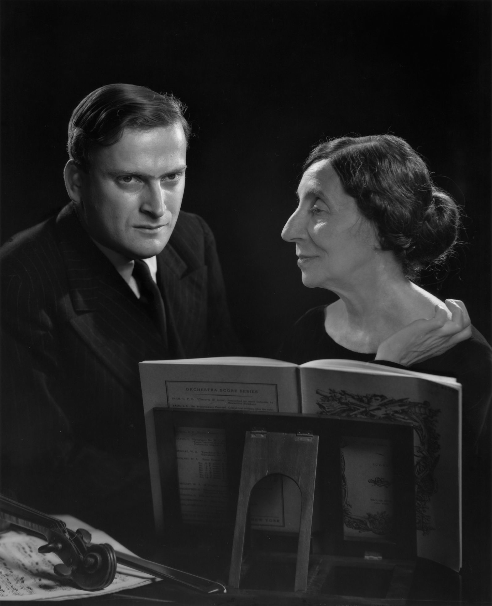 Wanda Landowska en Yehudi Menuhin, 1945, foto Yousuf-Karsh