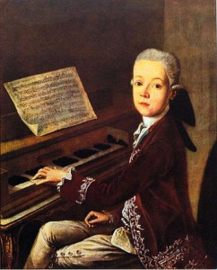een heel jonge Wolfgang Amadeus Mozart